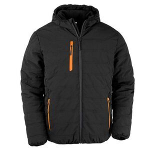 Result Genuine Recycled Mens Compass Padded Jacket / Black/Orange